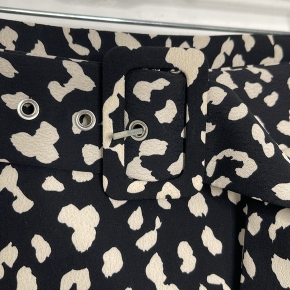 Bardot Black Beige High Waisted Pleated Midi Skirt Size Small / 6 - Picture 3 of 8